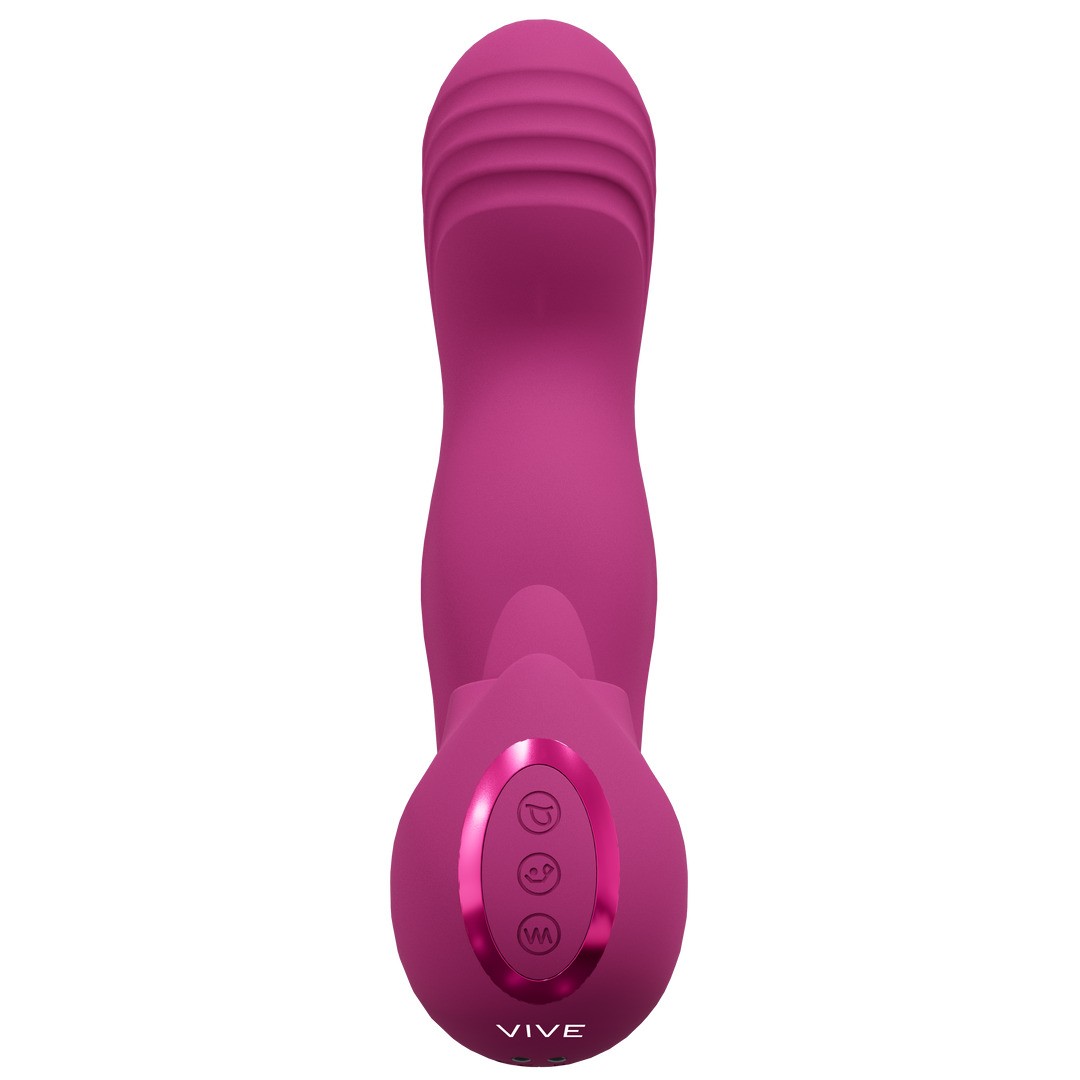 VIVE YUMI TRIPLE MOTOR G-SPOT FINGER MOTION VIBRATOR AND FLICKERING TONGUE STIMULATOR PINK