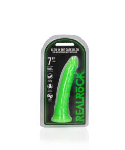 REALROCK SLIM REALISTIC DILDO WITH SUCTION CUP GLOW IN THE DARK 7 /18 CM