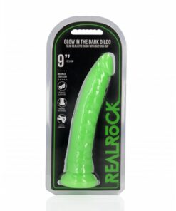 REALROCK SLIM REALISTIC DILDO WITH SUCTION CUP GLOW IN THE DARK 9 /22.5 CM