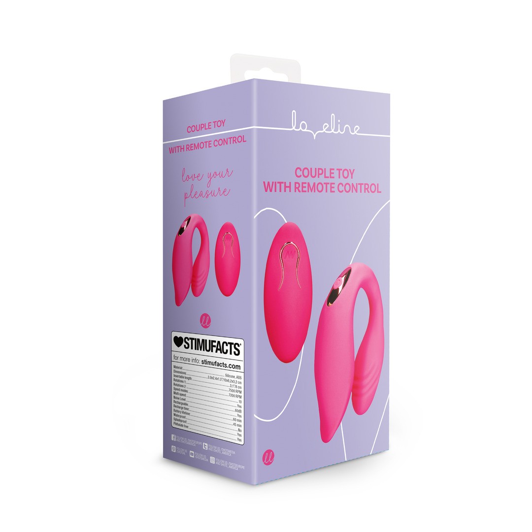 LOVELINE COUPLE TOY WITH REMOTE CONTROL WILD STRAWBERRY