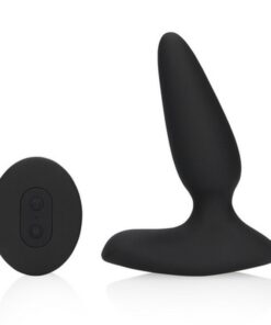 LOVELINE SMOOTH VIBRATING ANAL PLUG WITH REMOTE CONTROL LICORICE BLACK