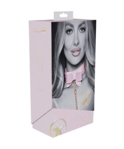OUCH! PARIS COLLECTION COLLAR WITH LEASH PINK
