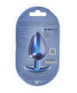 OUCH! SMOOTH SILICONE ANAL PLUG LARGE 3,5 /8,9 CM METALLIC BLUE