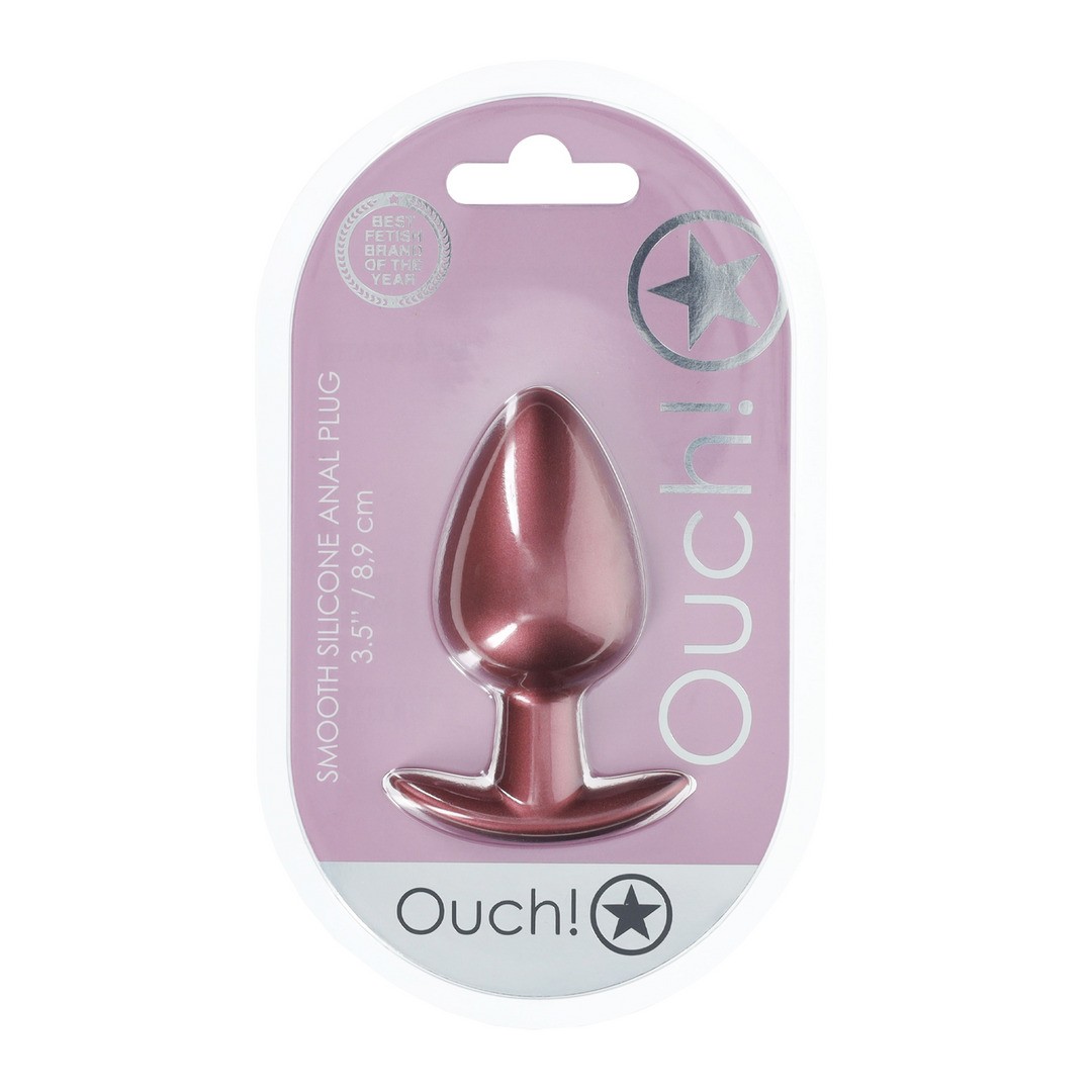 OUCH! SMOOTH SILICONE ANAL PLUG LARGE 3,5 /8,9 CM ROSE GOLD