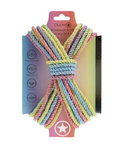 OUCH! POLYESTER BONDAGE ROPE 32.8 FT / 10 M MULTICOLOUR PASTEL