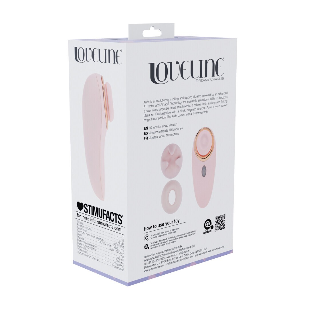 AURIE AIRTAP VIBRATOR WITH TWO HEAD ATTACHMENTS PINK