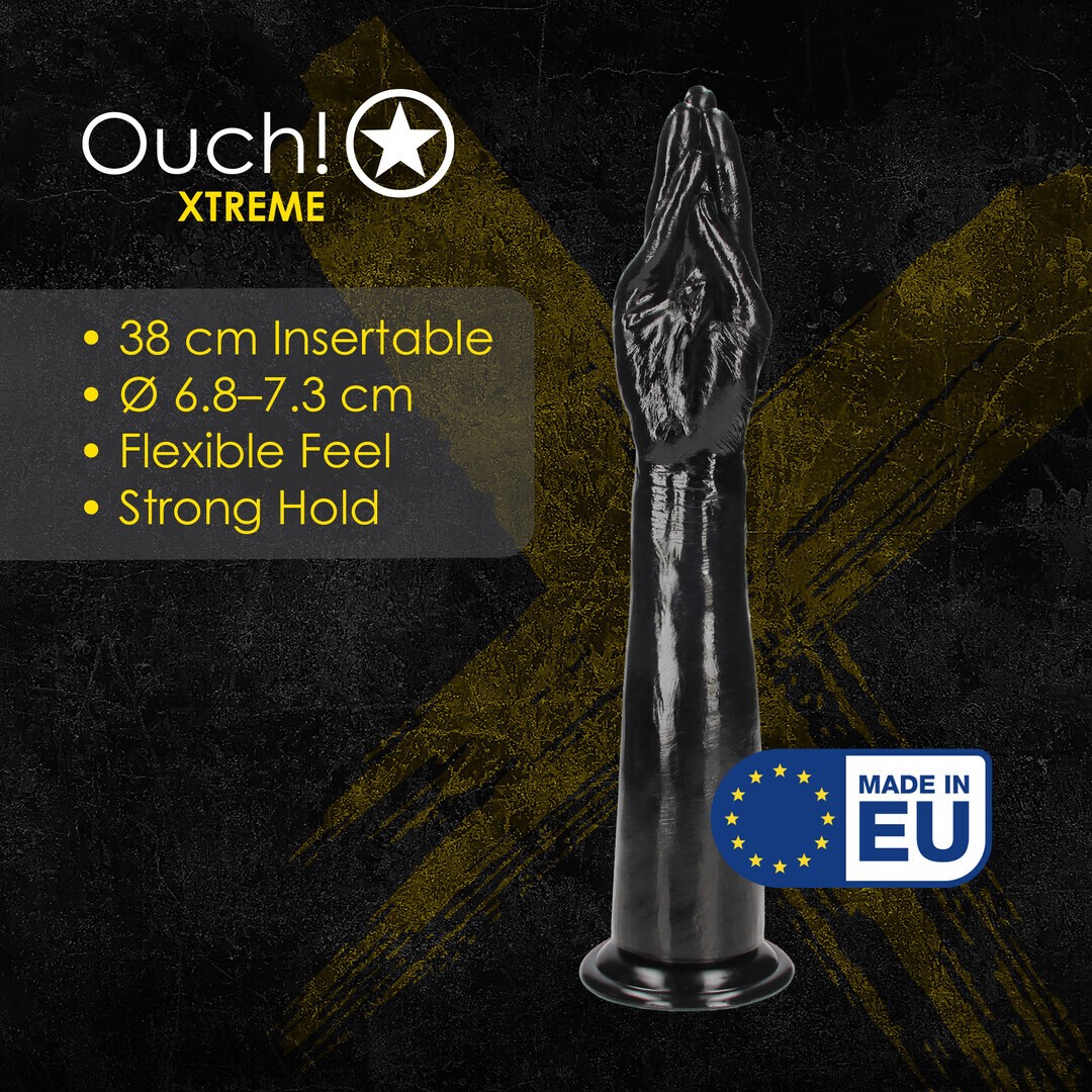 OUCH! HELPING HAND HAND WITH FOREARM DILDO 38 CM BLACK
