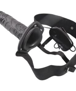 REAL RAPTURE AIR FEELING 8" HOLLOW VIBRATING STRAP-ON BLACK