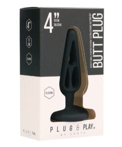 PLUG & PLAY 4” SILICONE BUTT PLUG BLACK