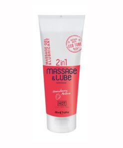 HOT™ STRAWBERRY FLAVOURED MASSAGE AND LUBRICANT 2IN1 200ML
